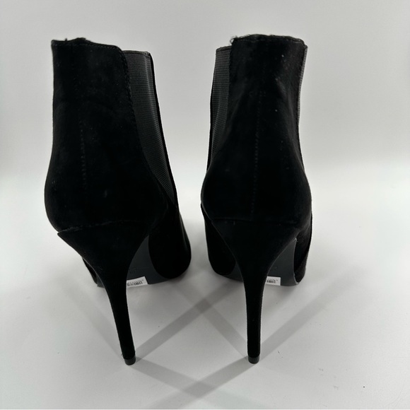 New look womens pointy toe ankle boots size 40 black faux suede stilettos - Picture 12 of 13
